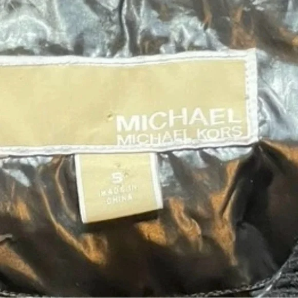 Michael‎ Kors Black Belted Puffer Vest Zip Quilted Gorpcore City Chic Large - Picture 8 of 14